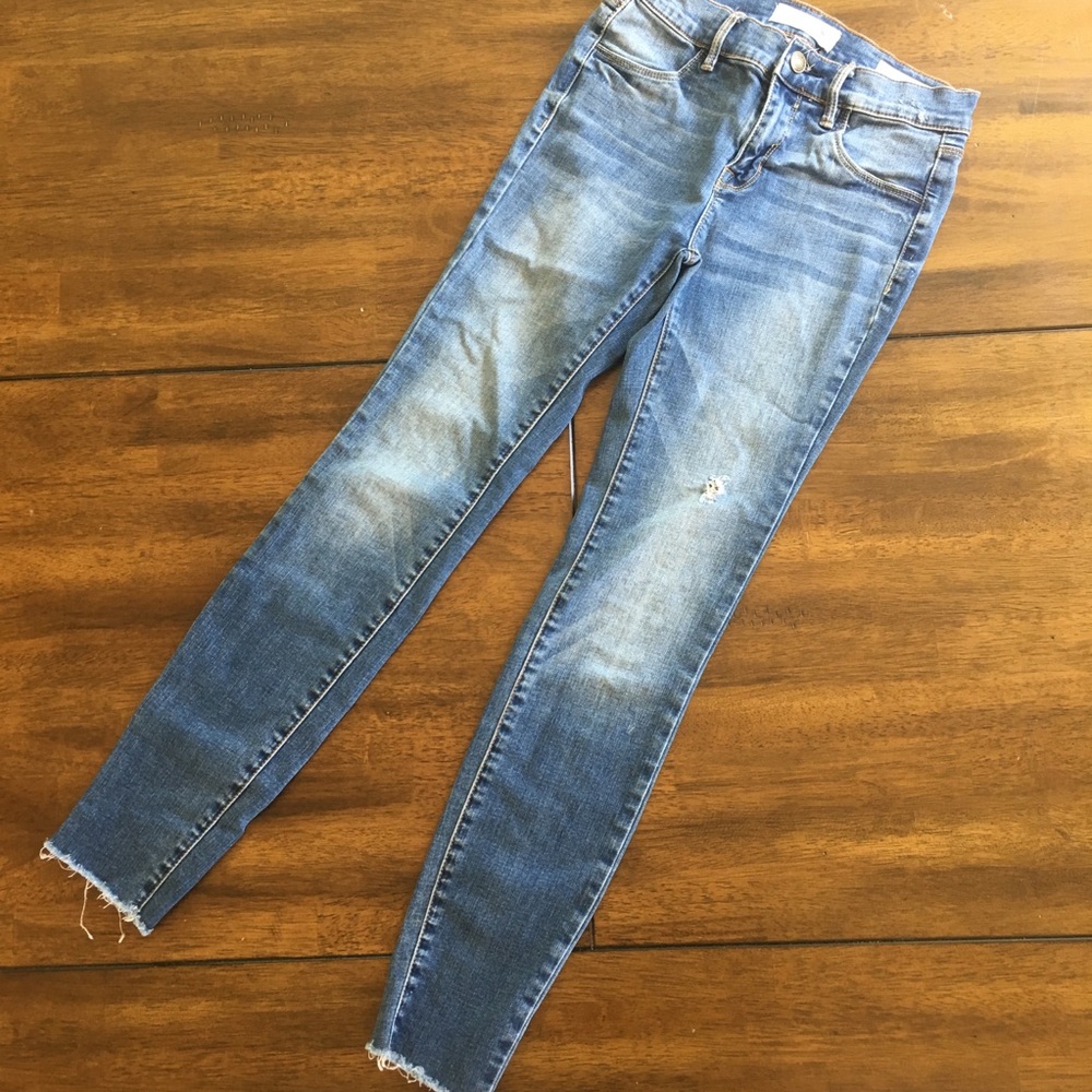 Pacsun Skinny Ankle Jeggings Raw Hem 24 - Picture 6 of 8
